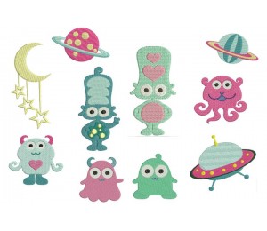 Stickserie - Alien Parade voll